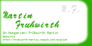 martin fruhwirth business card